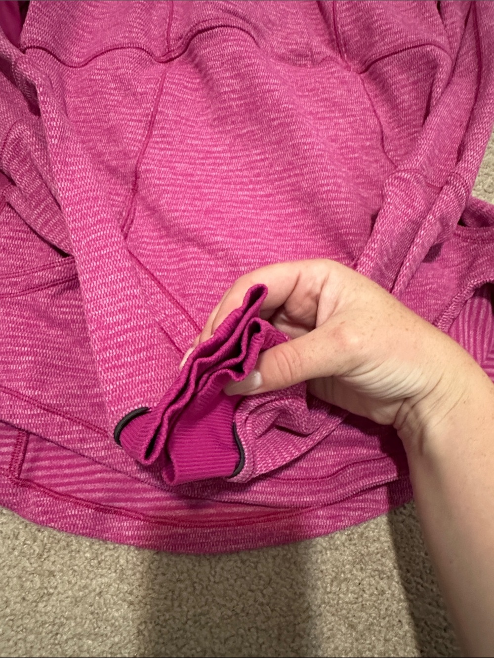 Lululemon Base Runner 1/2 Zip in Mini Check Pique Raspberry - Picture 2 of 5